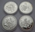 Zestaw 4 numizmatów Jan Paweł II, 60 g. Ag 500
