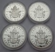 Zestaw 4 numizmatów Jan Paweł II, 60 g. Ag 500