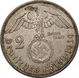 NIEMCY - 2 marki  1939 (A) - HINDENBURG - Ag 625, 7,98 g.