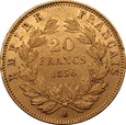 FRANCJA: 20 franków 1865,  Au 900, 6,44 g, 