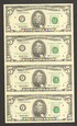 USA: Nierozcięty arkusz 4 x 5 dolarów 1995 r. UNC
