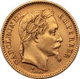 FRANCJA: 20 franków 1861 - A -  Au 900, 6,39 g.