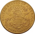 USA 20 dolarów 1895 r. Liberty Au 900, 33,44 g. BELGIJKA