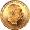 AUSTRIA: 100 koron 1915 -  złoto 900, 33,84 g.