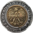 DESTRUKT - 5 złotych 2016 - rozlany rdzeń - NGC MS 64