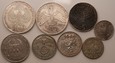 Zestaw 8 srebrnych monet