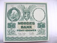 Banknot 50 koron Norwegia 1961