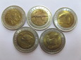 Zestaw 5 monet czerwona księga 50 rubli 1993