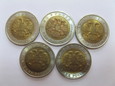 Zestaw 5 monet czerwona księga 50 rubli 1993