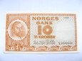 Banknot 10 koron Norwegia 1961 UNC