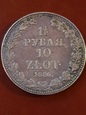 1 1/2 Rubla /10zl  1836 rok stan 2/2+  MW  A5 BK