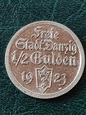 WMG 1/2 Guldena 1923 r stan 2+     B/K