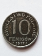 Niemieckie Władze  Okupacyjne 10 Fenigów 1917 r stan 2 K/5 rzadkie