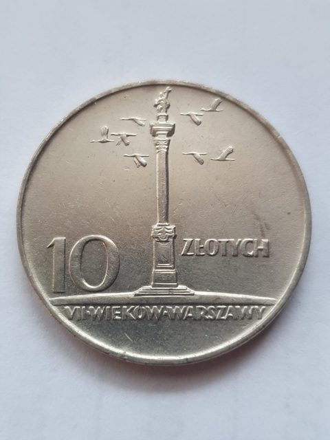 10 zl Kolumna Zygmunta Mała 1966 r stan 1     T7/37