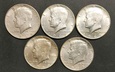 USA, 1/2 dolara Kennedy 1964, 1967, 68,69 - 5 sztuk