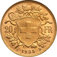 Szwajcaria 20 franków szw. 1935 st.1