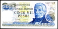 ARGENTYNA 5000 Pesos z lat 1977-1983 stan bankowy UNC 