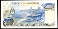 ARGENTYNA 5000 Pesos z lat 1977-1983 stan bankowy UNC 