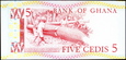GHANA 5 Cedis z 1980 roku stan bankowy UNC