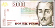 KOLUMBIA 2000 Pesos z 2009 roku stan bankowy UNC