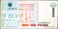 KOLUMBIA 2000 Pesos z 2009 roku stan bankowy UNC