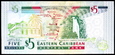 KARAIBY WSCHODNIE 5 DOLARÓW 2008 ROK STAN BANKOWY UNC