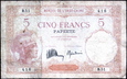 INDOCHINY FRANCUSKIE - WYSPA TAHITI 5 Franków z 1927 roku