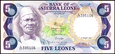 SIERRA LEONE 5 Leones z 1985 roku stan bankowy UNC