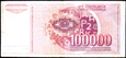 JUGOSŁAWIA 100000 Dinarów z 1989 roku