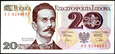 20 Złotych z 1982 roku seria AS stan pierwszy bankowy UNC - PRL    