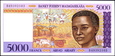 MADAGASKAR 5000 Ariary z 1995 roku stan bankowy UNC