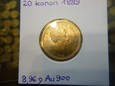 Szwecja 20 koron Oskar II 1889