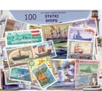 Zestaw 100 znaczków pocztowych - STATKI