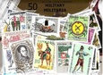 Zestaw 50 znaczków pocztowych - MILITARIA