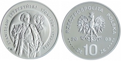 10 zł (2003) - Stanisław Leszczyński półpostać