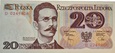Banknot 20 zł (1982) -Romuald Traugutt seria D nadruk WRONA ORŁA NIE