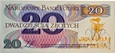 Banknot 20 zł (1982) -Romuald Traugutt seria D nadruk WRONA ORŁA NIE