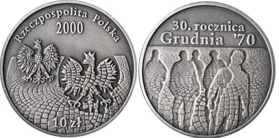 10 zł (2000) - 30 rocznica Grudnia 1970 roku