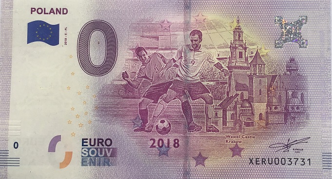 Banknot 0 Euro 2018 Polska Pilka Nozna Numimarket Pl