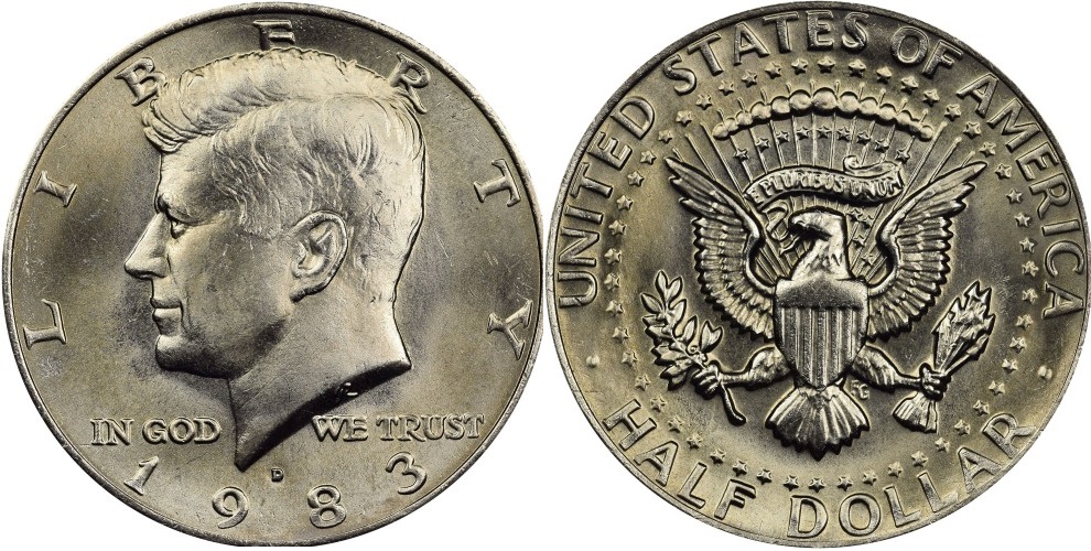 50 cent (1983) Half Dollar John F. Kennedy Mennica Denver