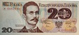Banknot 20 zł (1982) - Romuald Traugutt seria A UNC