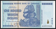 100 bilonów dolarów Zimbabwe 2008 AA - UNC