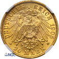 Niemcy - Wirtembergia 20 marek 1905 F - NGC MS 65