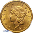USA 20 dolarów 1876 S, Liberty Head - NGC AU 58