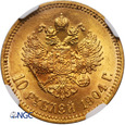 Rosja 10 rubli 1904, St. Petersburg - NGC MS 62