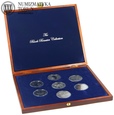 Zestaw, 7 srebrnych monet uncjowych (7x 1 Oz Ag999) pokrytych Palladem