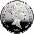 Wyspy Cooka, Elżbieta II, 5 dolarów 2000, Fauna morska, #FR4