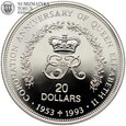 Niue, 20 dolarów 1993, Rocznica Koronacji, #FR