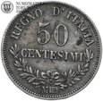 Włochy, 50 centesimi 1863, st. 3+, #BB