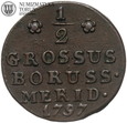 Prusy Południowe, Fryderyk Wilhelm II, 1/2 grosza 1797 B, Wrocław